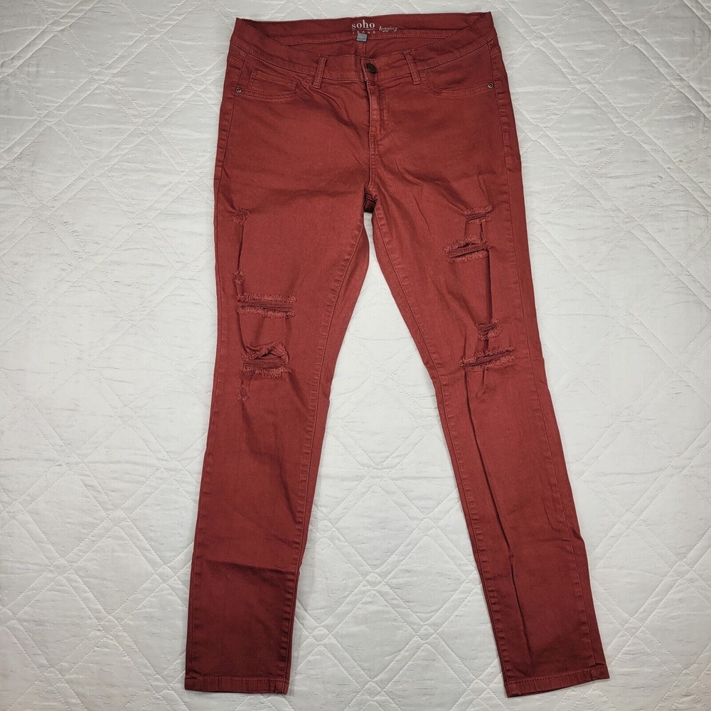 soho jeans of New York Distressed rust‎ colored legging size 10